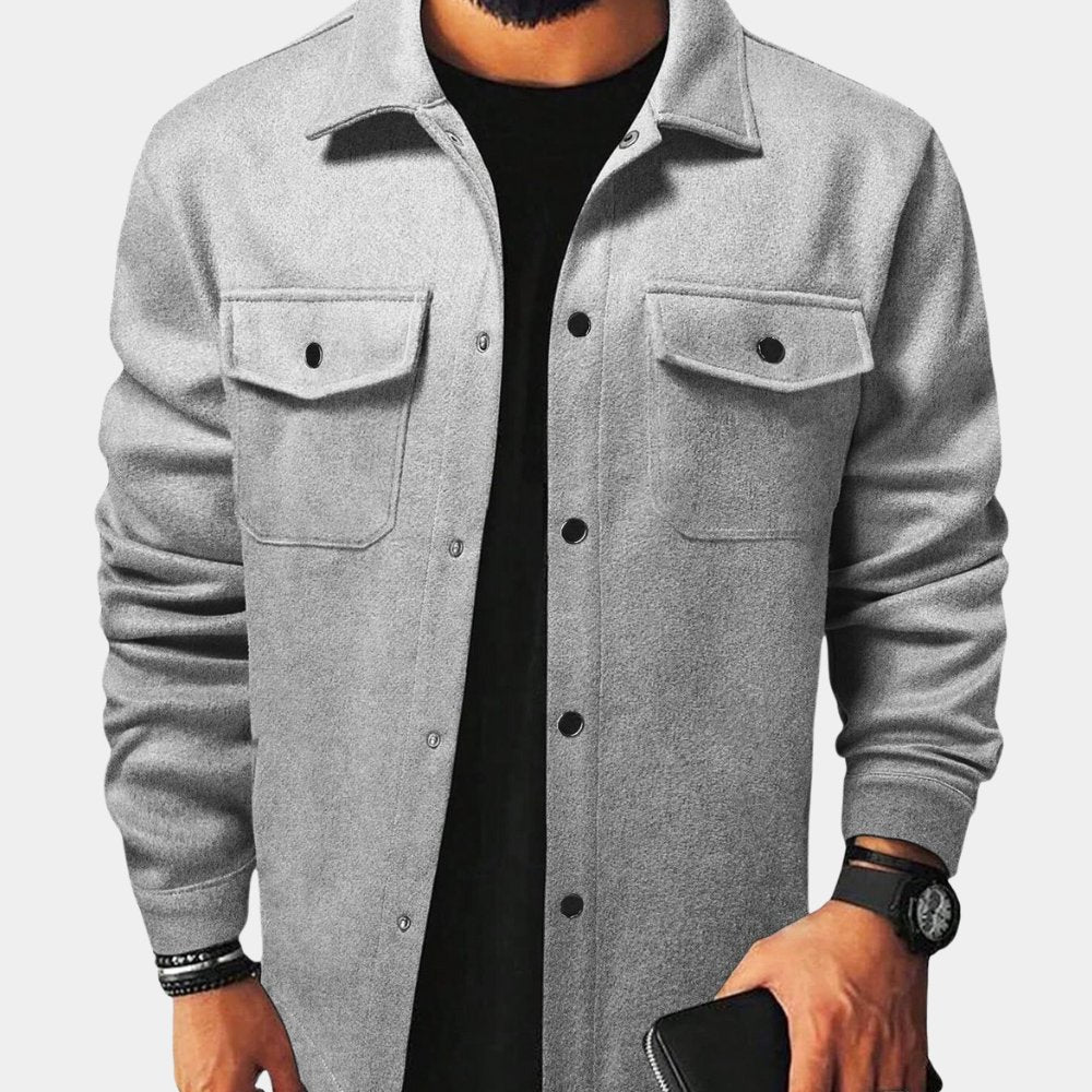 Men's Wool Shacket - Gray