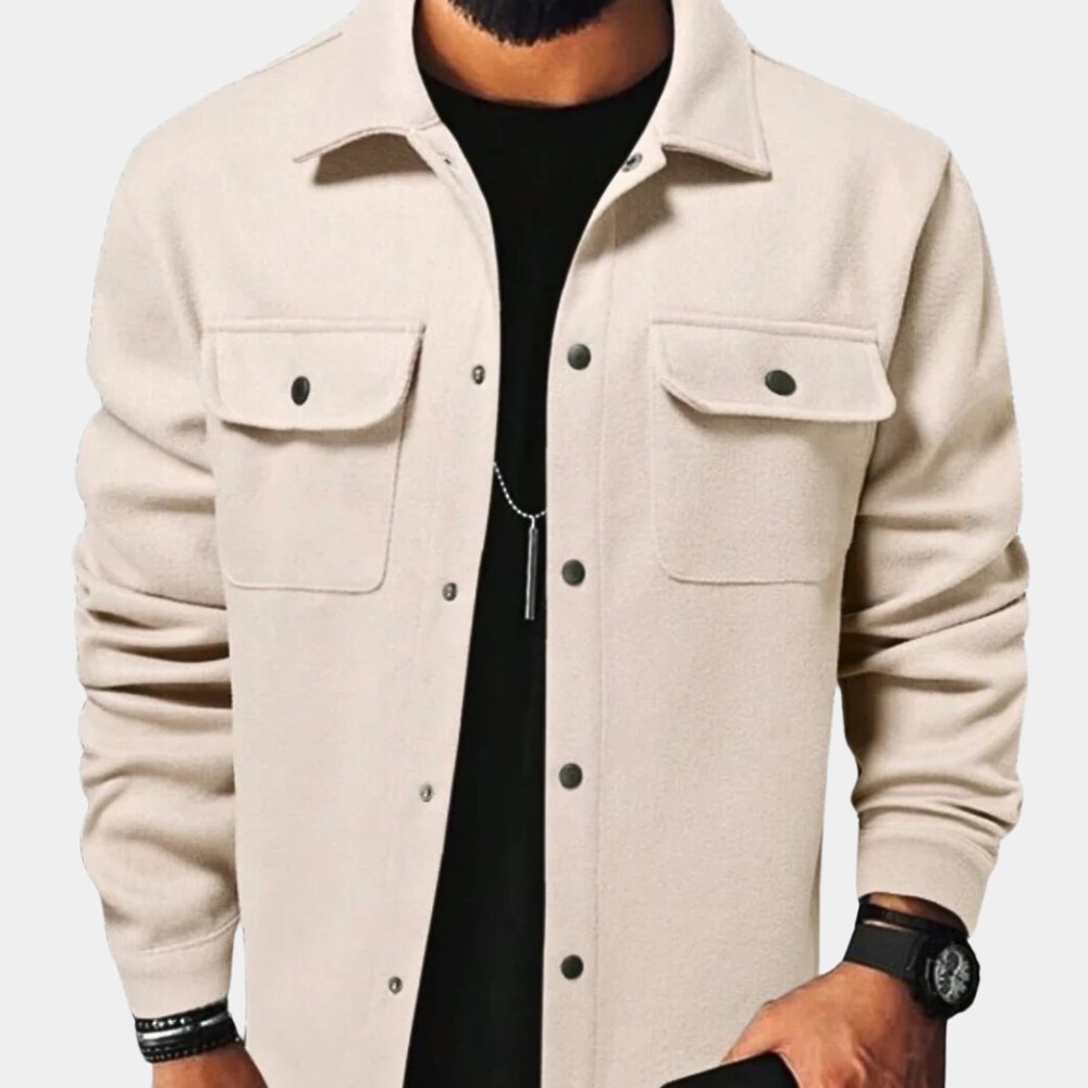Men's Wool Shacket - Apricot