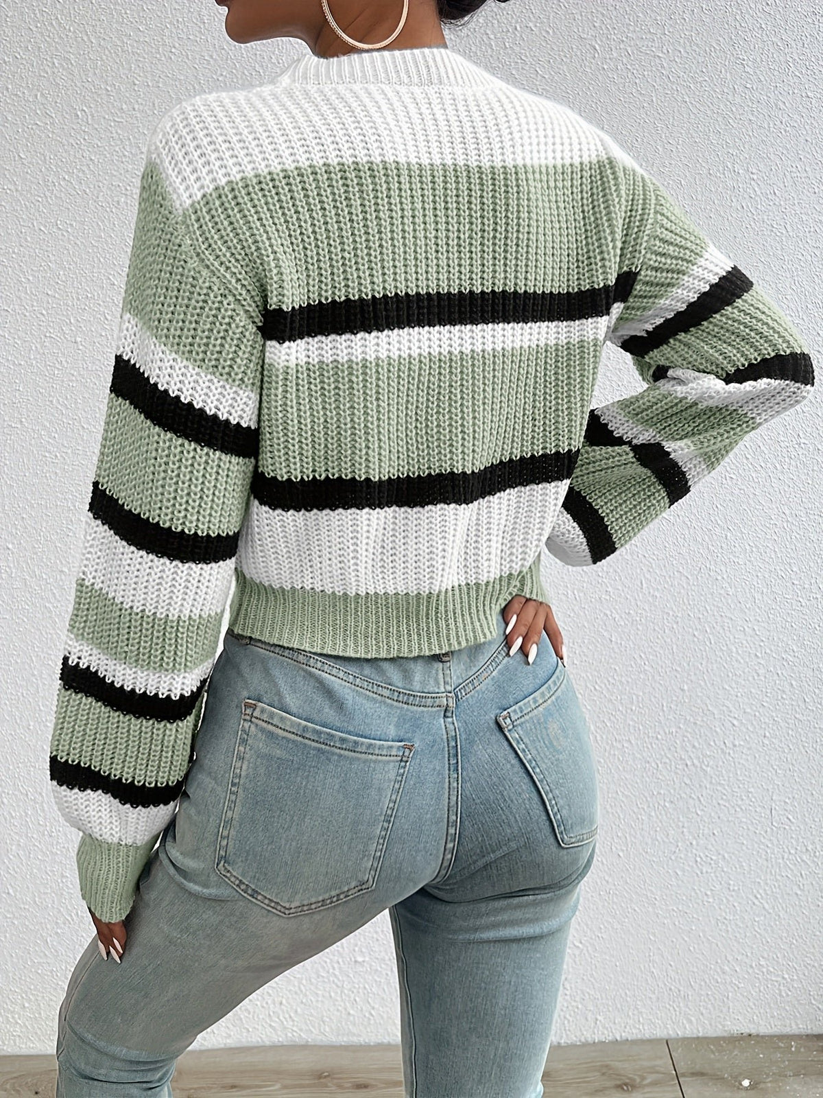 Women's Striped Cropped Jumper