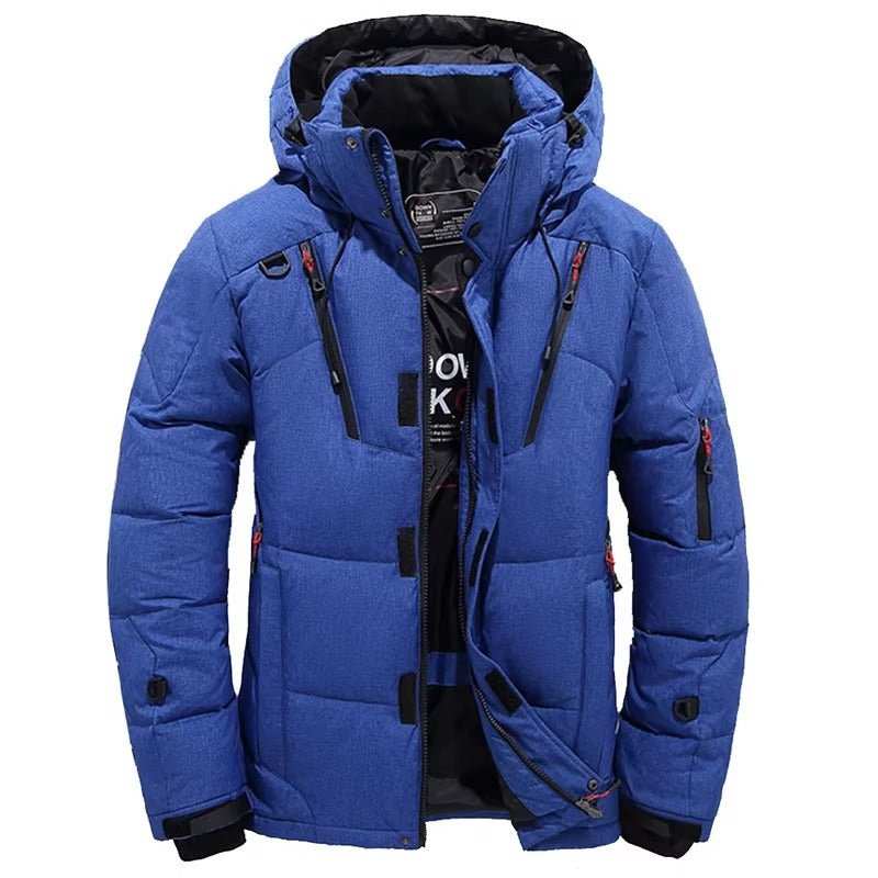 Men's Hooded Puffer Jacket - Blue