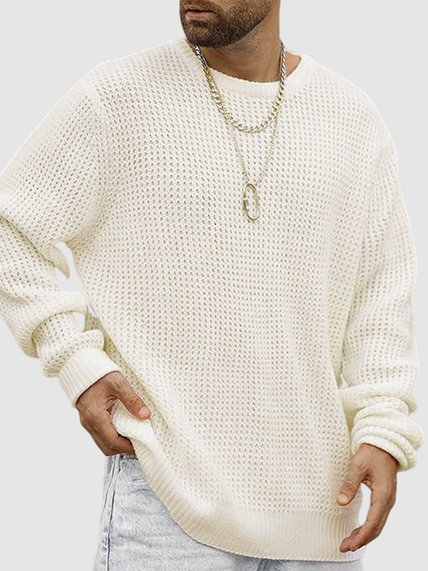 Men's Oversized Crewneck Jumper - White