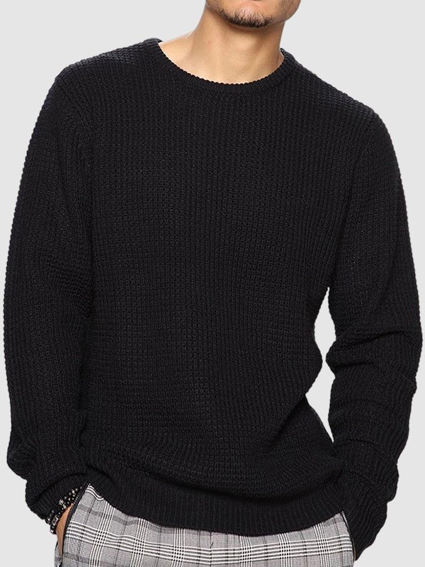 Men's Oversized Crewneck Jumper - Black
