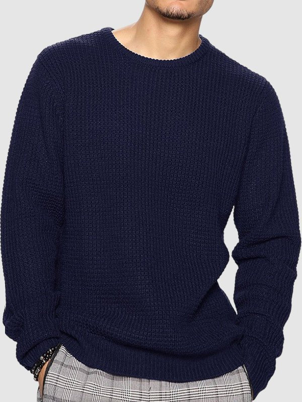 Men's Oversized Crewneck Jumper - Dark Blue