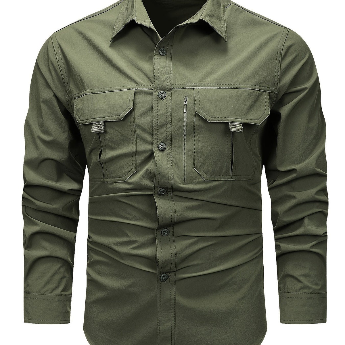 Men's Ripstop Utility Shirt Jacket - Military Green