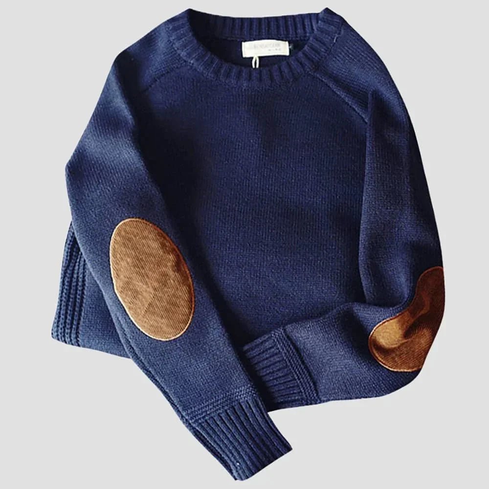 Men's Oversized Wool Crewneck Jumper - Blue