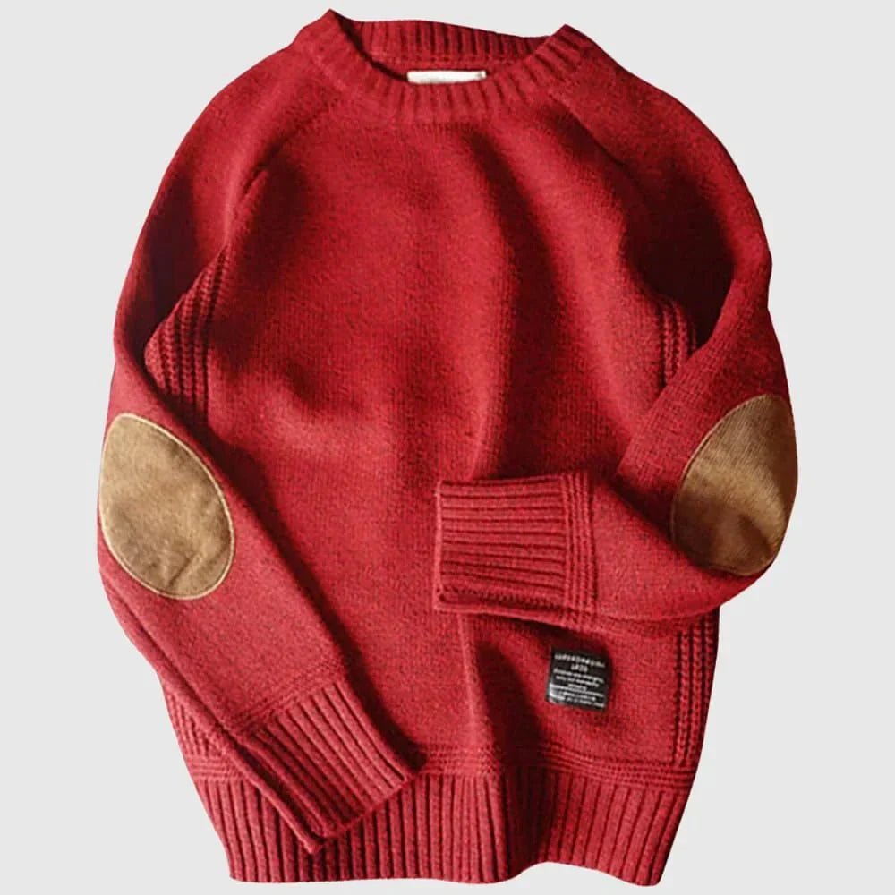 Men's Oversized Wool Crewneck Jumper - Red