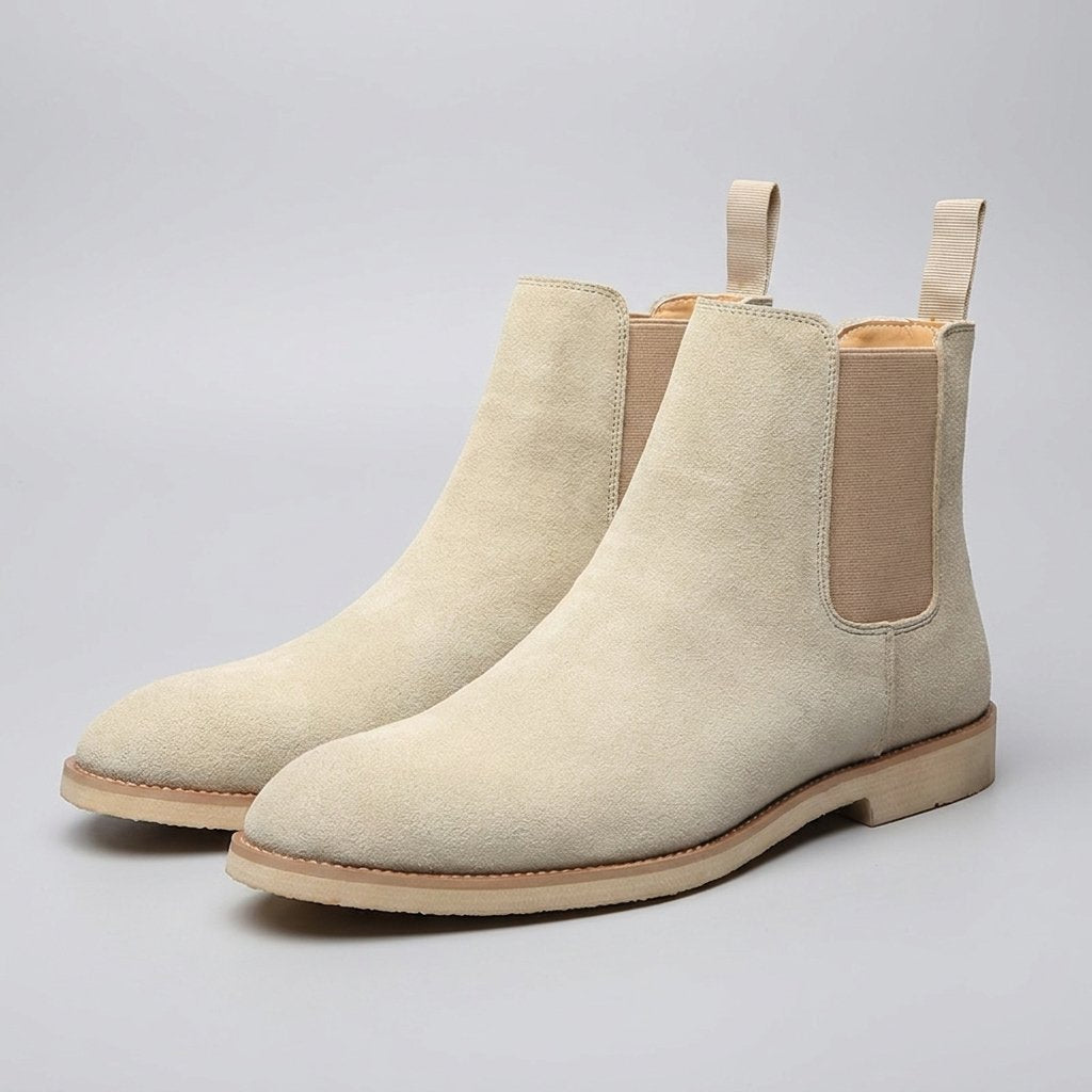 Men's Suede Chelsea Boots - Beige
