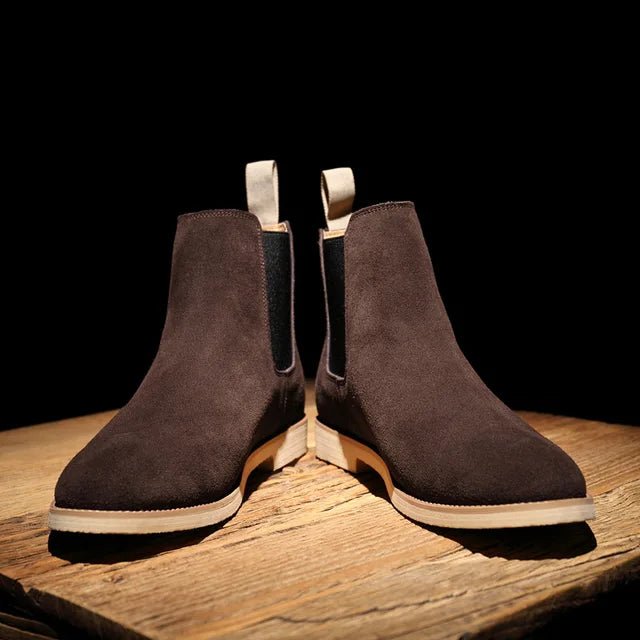 Men's Suede Chelsea Boots - Dark Brown