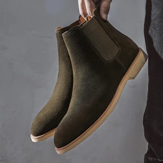 Men's Suede Chelsea Boots - Green