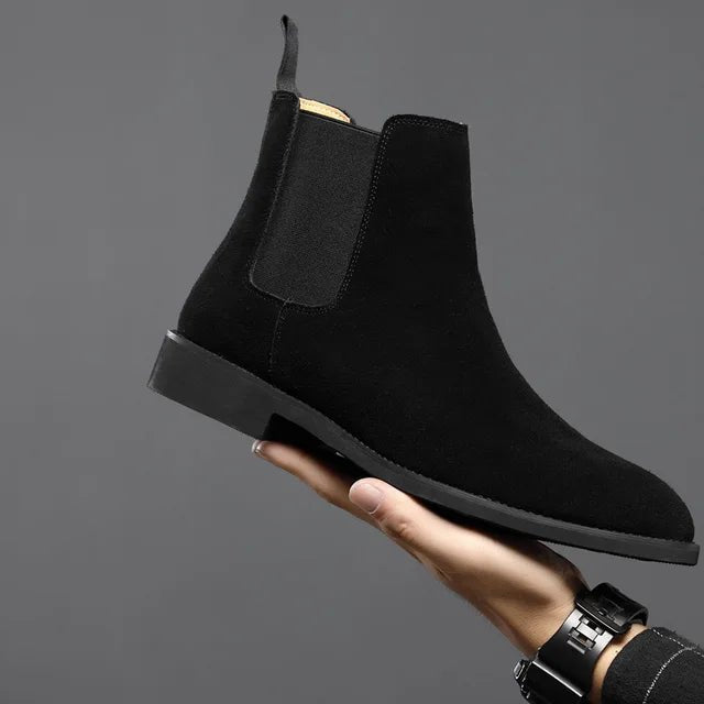 Men's Suede Chelsea Boots - Black