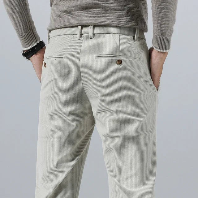 Men's Slim Corduroy Trousers - Beige