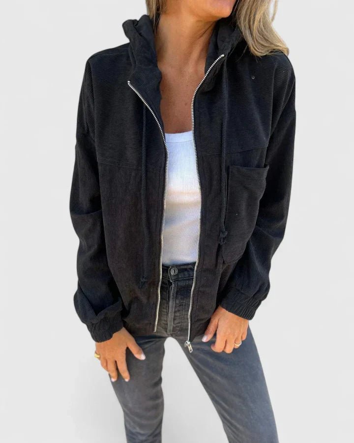 Women's Oversized Corduroy Jacket - Black