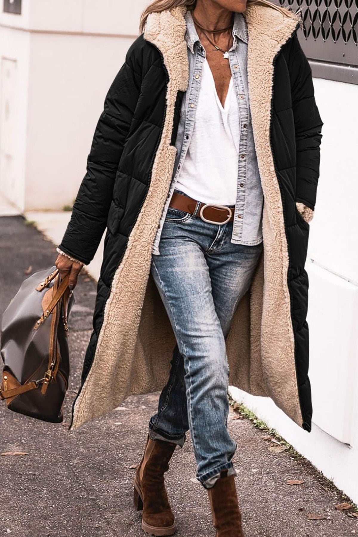 Women's Oversized Puffer Coat - Black