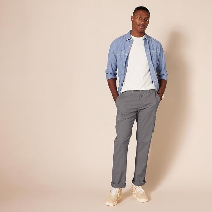 Men's Cotton Twill Cargo Trousers - XXXL