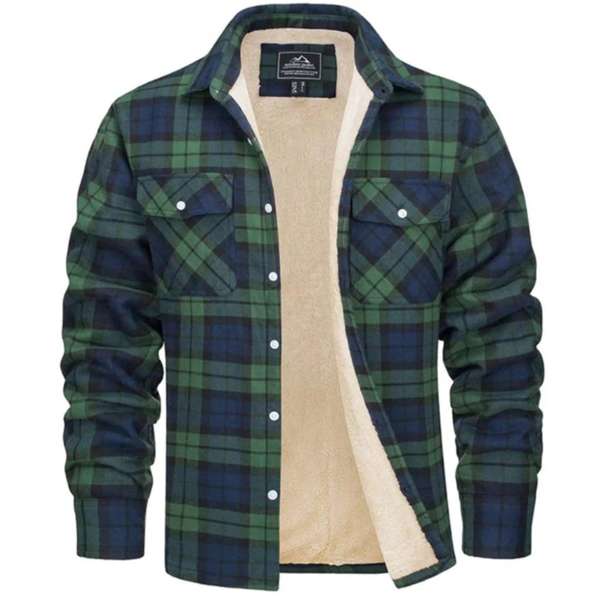 Men's Plaid Shirt Jacket - Green