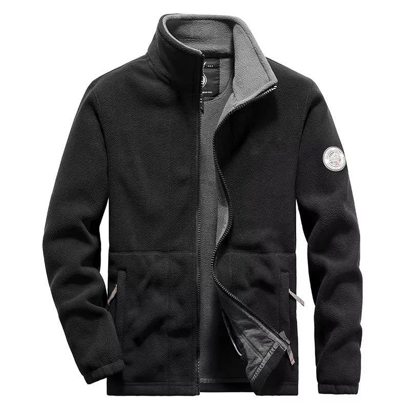 Men's Polar Fleece Zip-Up Jacket - Black