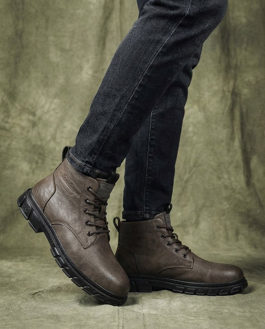 Men's Faux Leather Work Boots