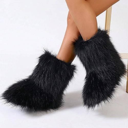 Women's Faux Fur Mid-Calf Ankle Boots