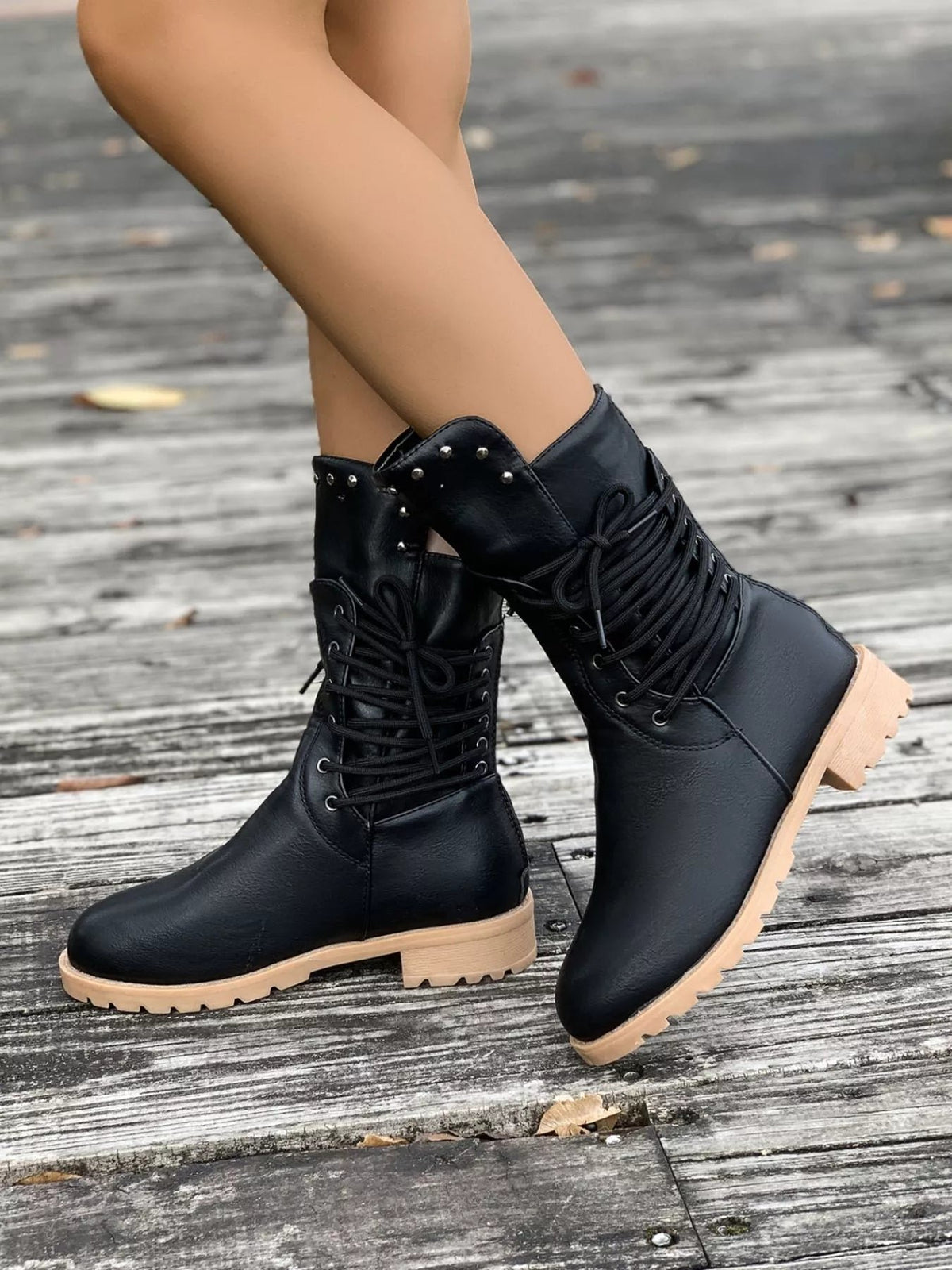 Women's Lace-Up Combat Ankle Boots
