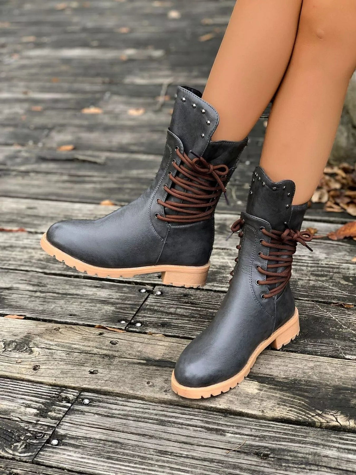 Women's Lace-Up Combat Ankle Boots