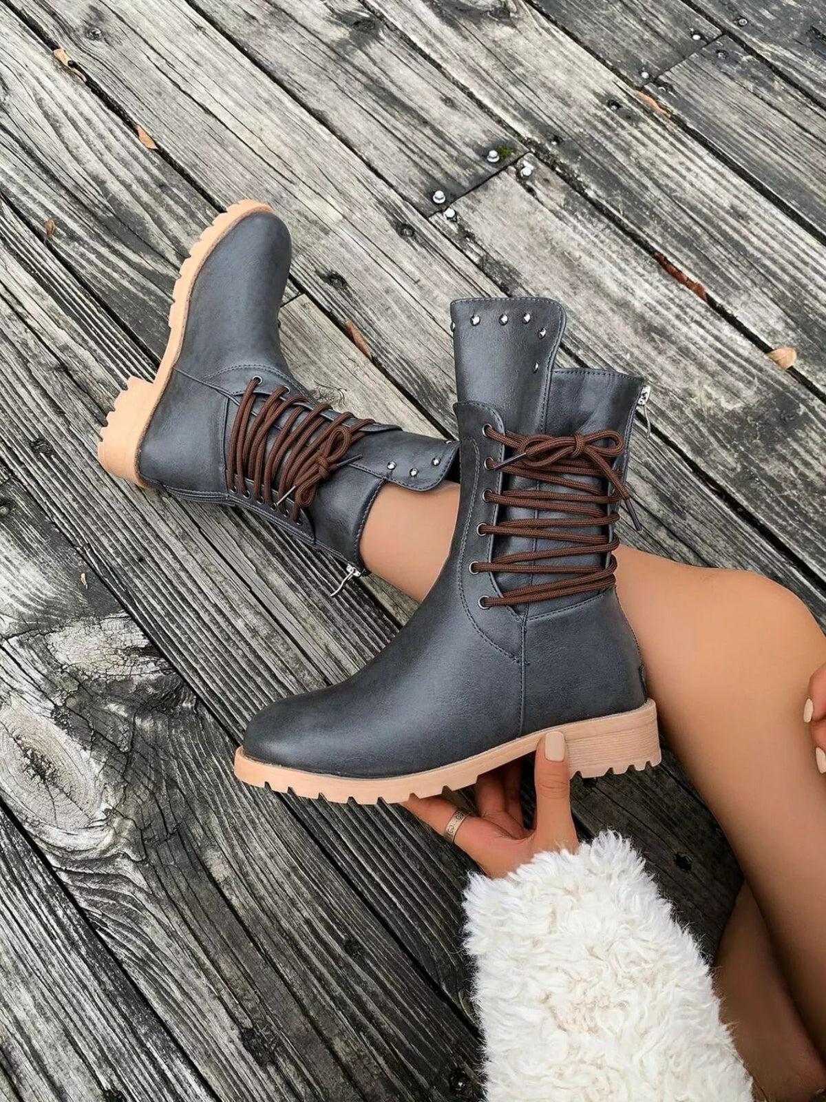 Women's Lace-Up Combat Ankle Boots