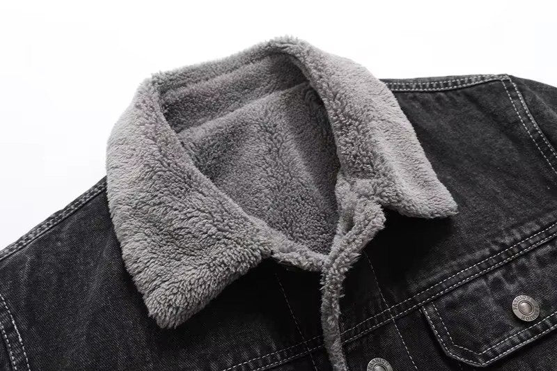 Men's Sherpa-Lined Denim Jacket