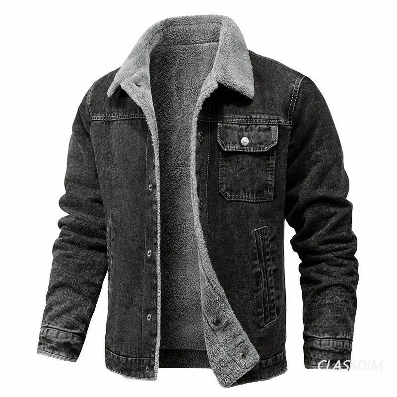 Men's Sherpa-Lined Denim Jacket