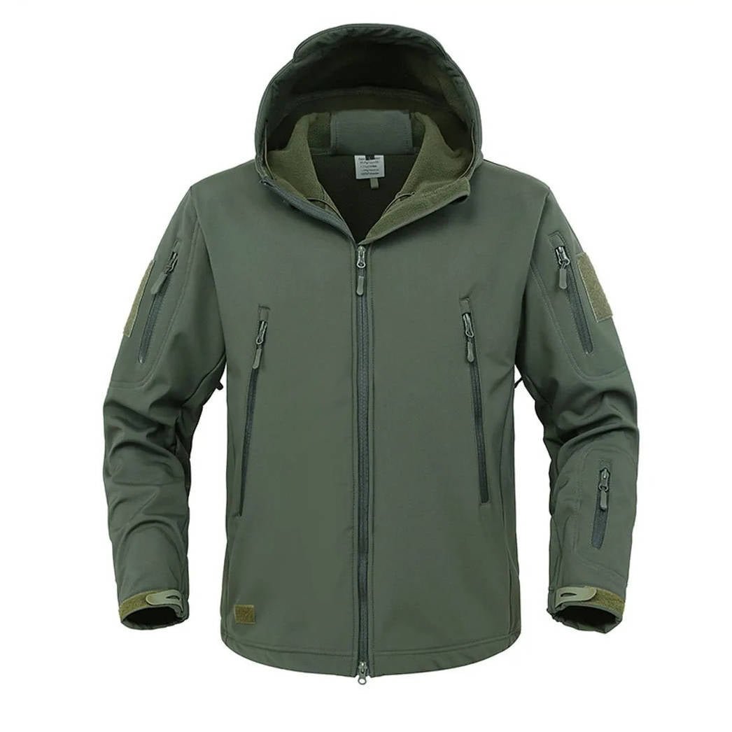 Men's Tactical Hooded Softshell Jacket - Army green