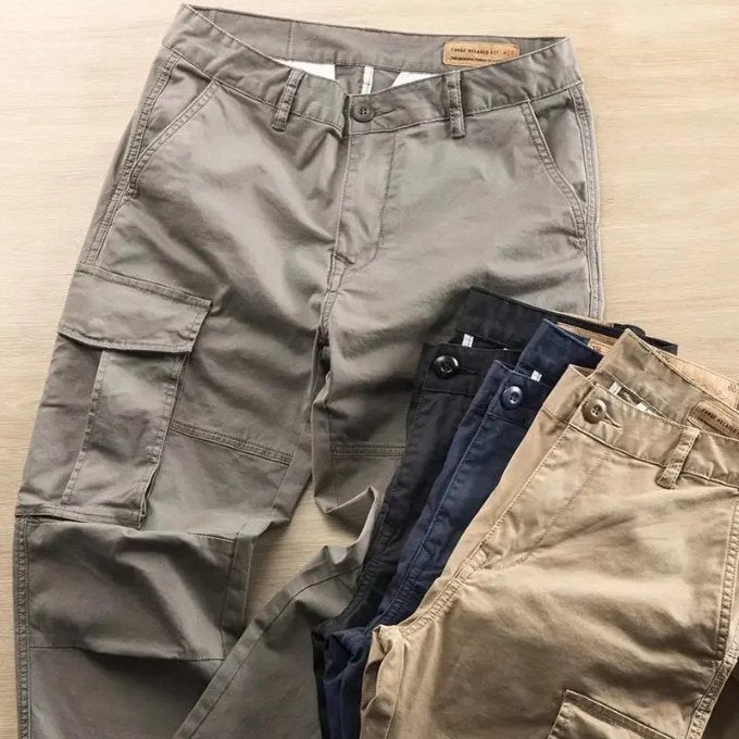Men's Cotton Twill Cargo Trousers