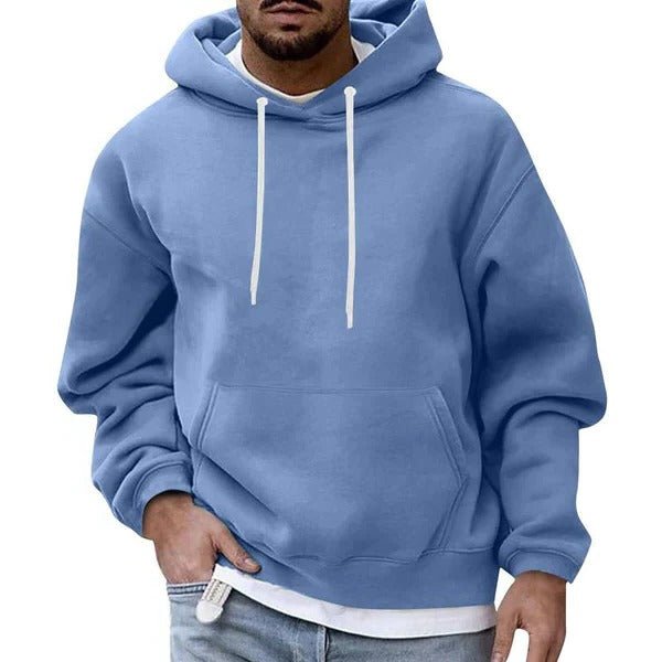 Men's Oversized Pullover Hoodie - Blue