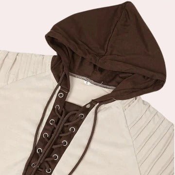 Men's Lace-Up Hooded Sweatshirt