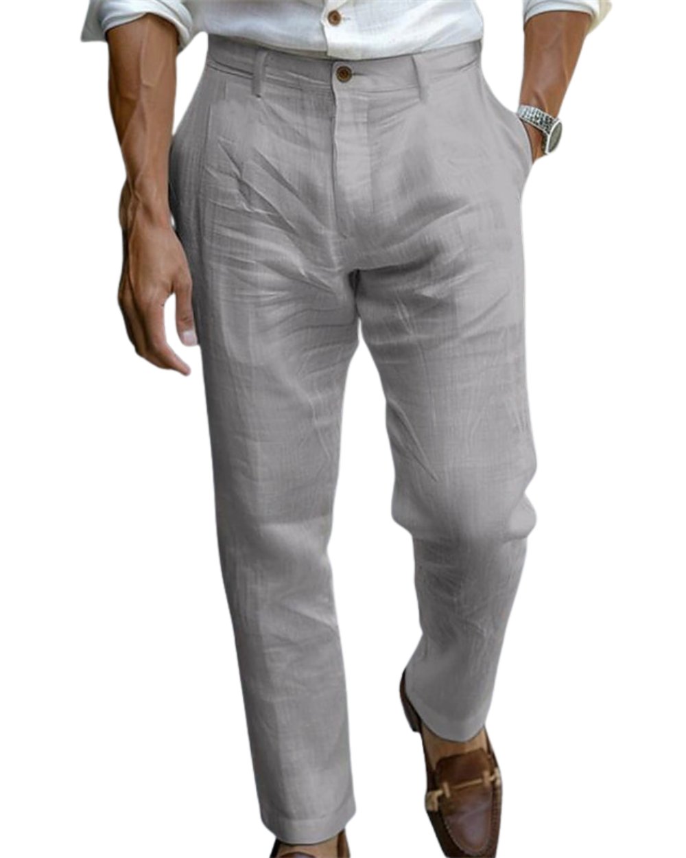 Men's Slim Chino Trousers - Grey