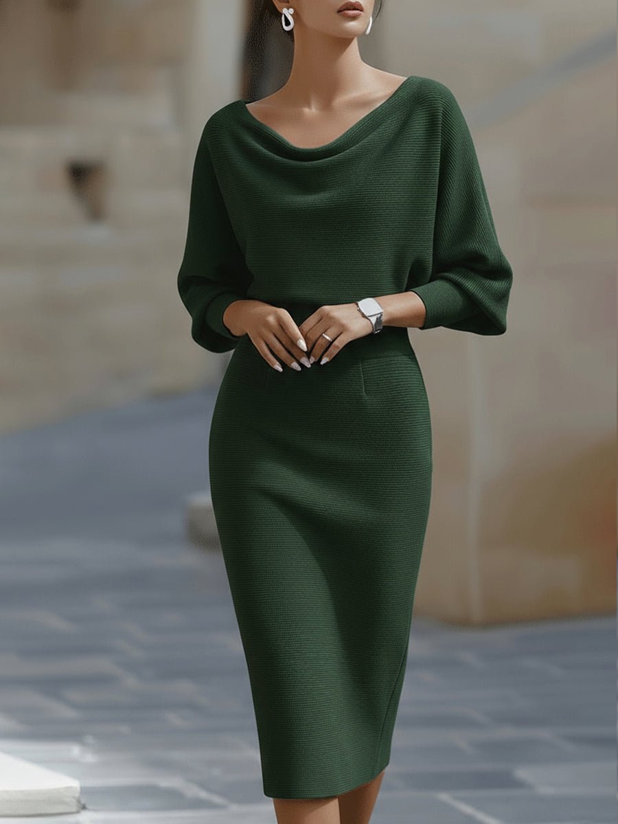Women's Bodycon Knit Midi Dress - Green