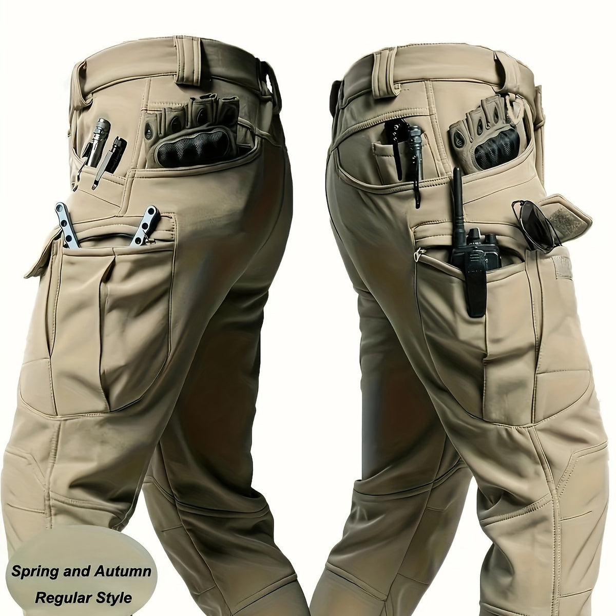 Men's Cargo Trousers - Khaki