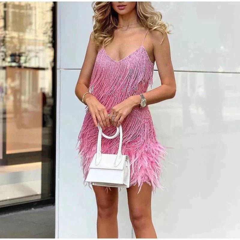 Women's Cocktail Mini Dress - Pink