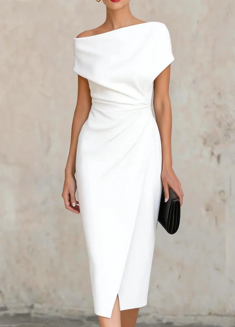 Women's Off-Shoulder Bodycon Midi Dress - White