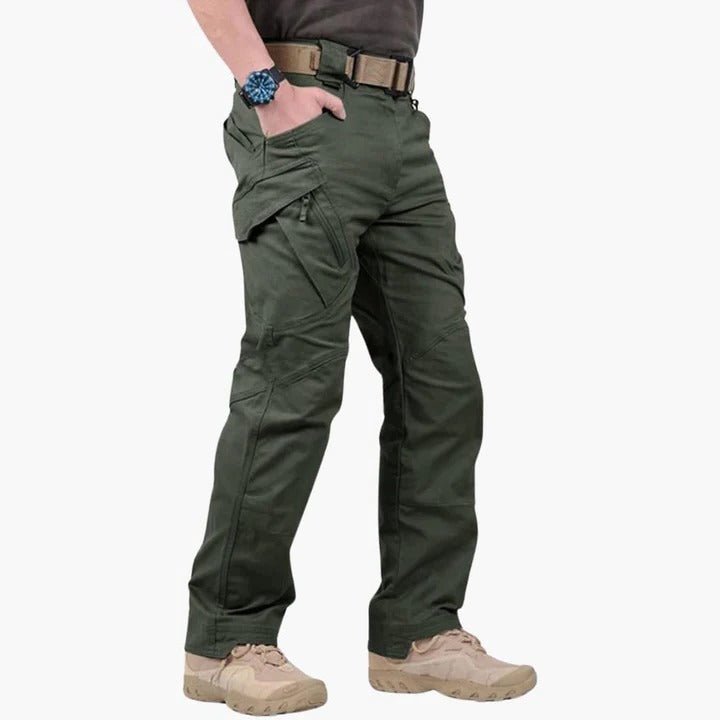 Men's Straight Cargo Trousers - Green