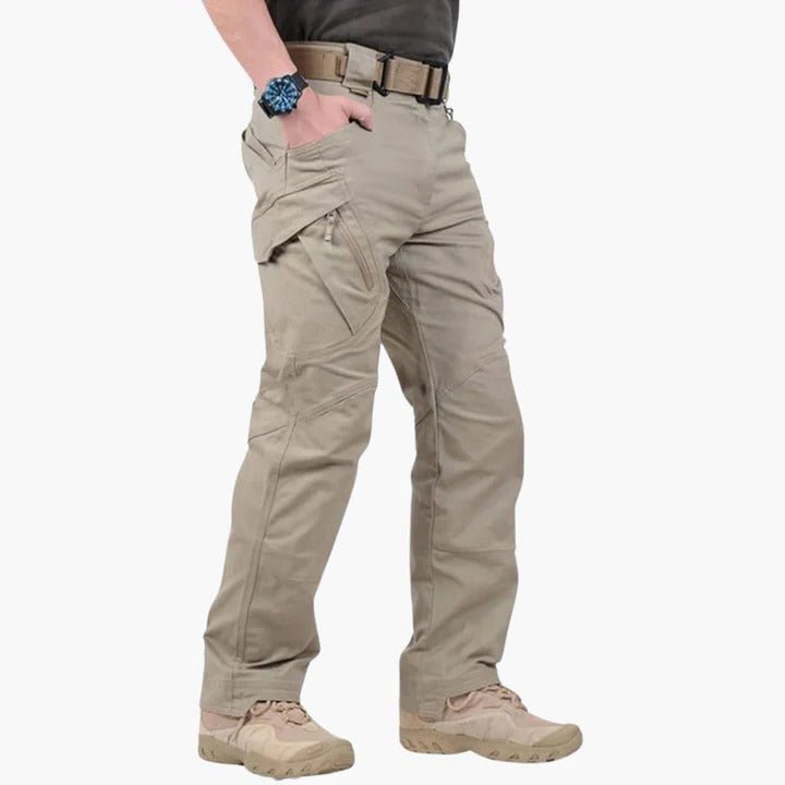 Men's Straight Cargo Trousers - Khaki