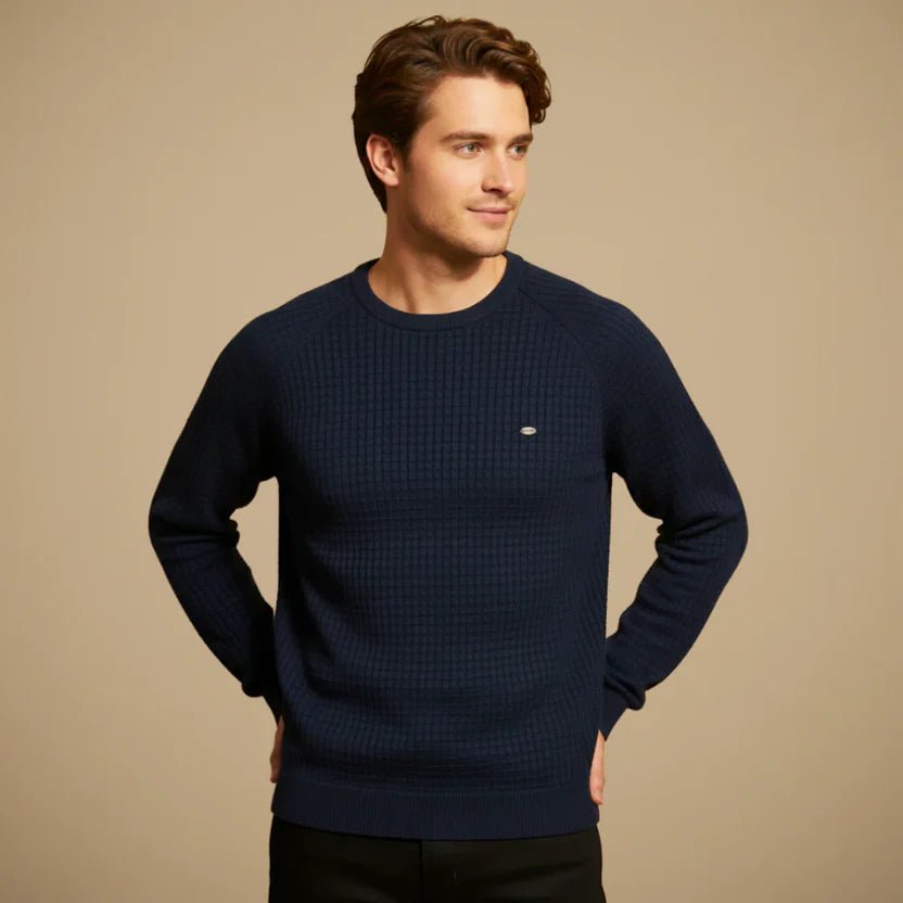 Men's Waffle Knit Crewneck Jumper