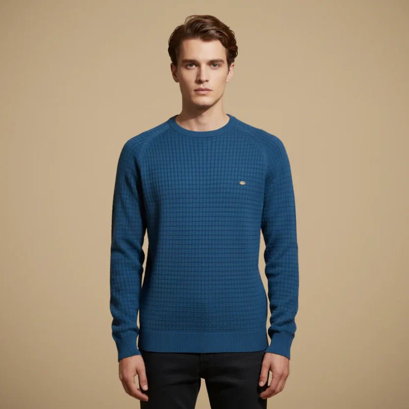 Men's Waffle Knit Crewneck Jumper