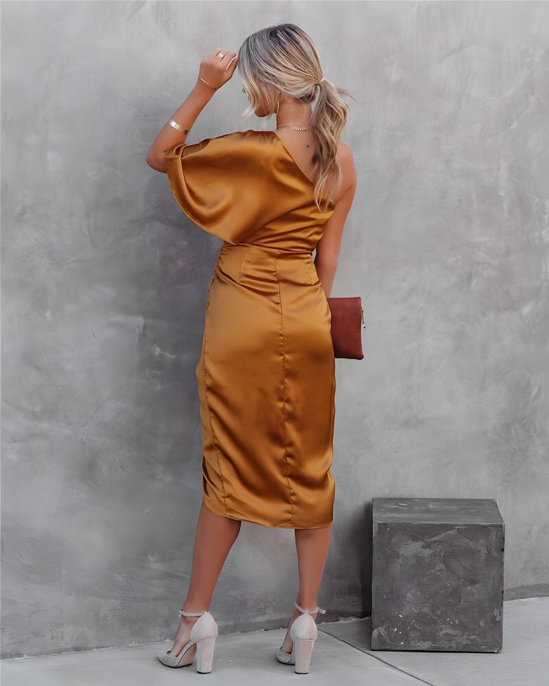 Women's Satin Cocktail Midi Dress