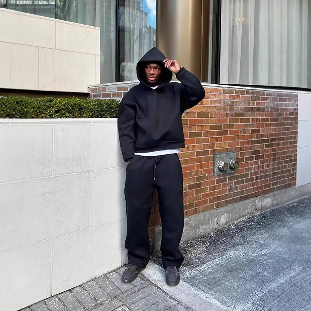 Men's Cropped Fleece Hoodie