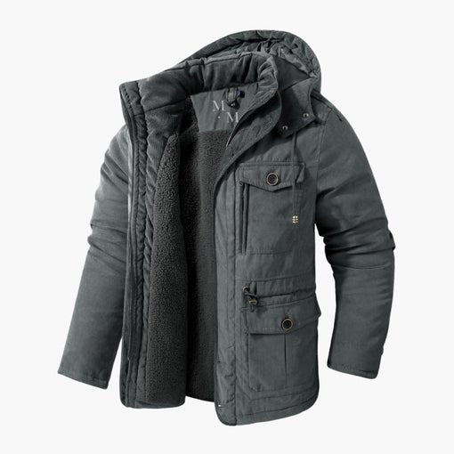 Men's Hooded Parka Jacket - Gray