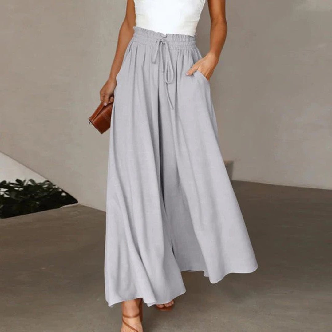 Women's Wide-Leg Palazzo Trousers - Gray
