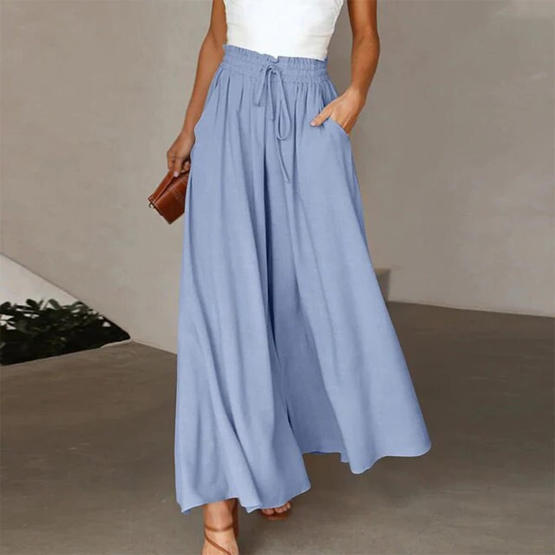 Women's Wide-Leg Palazzo Trousers - Blue
