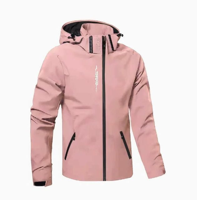 Men's Hooded Windbreaker Jacket - Pink