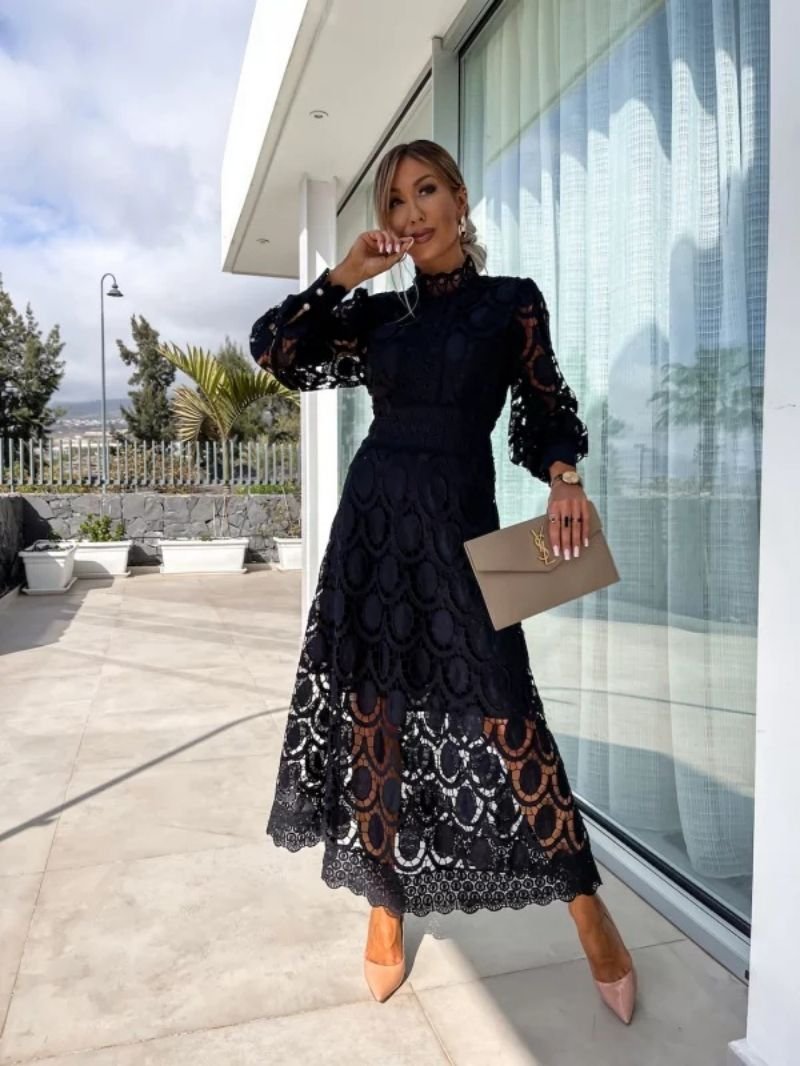 Women's Cocktail Midi Dress - Black