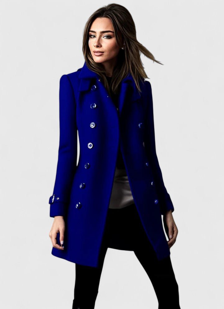 Women's Slim Wool Coat - Blue