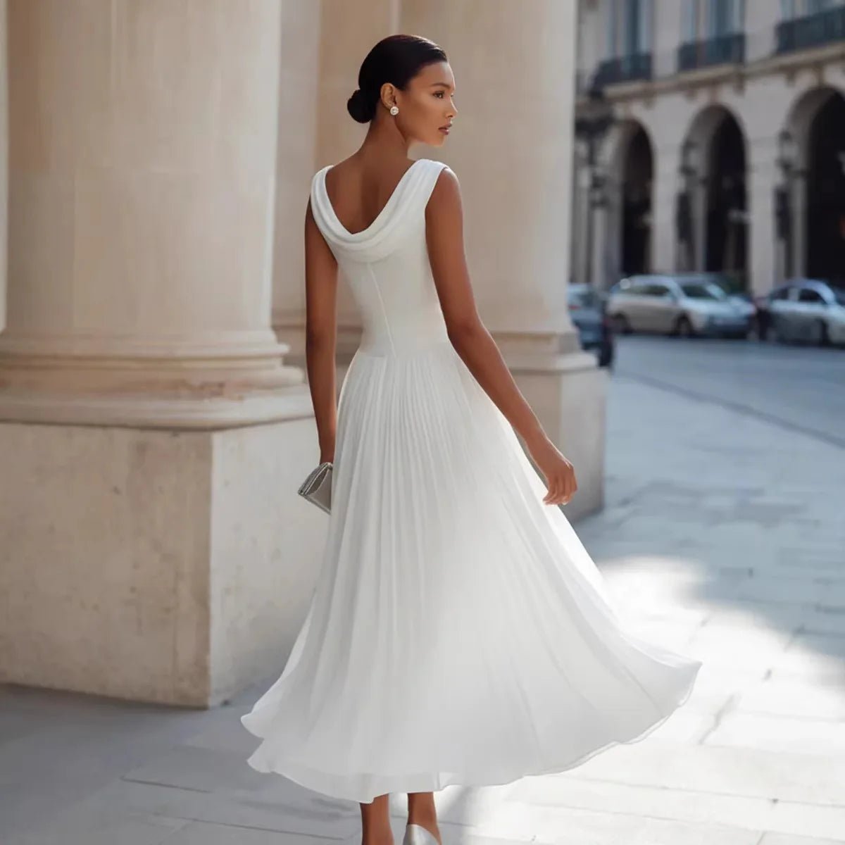 Women's Midi Cocktail Chiffon Dress