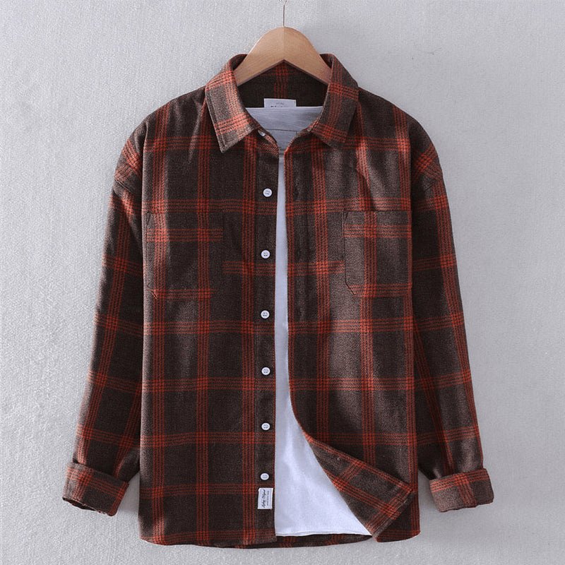 Men's Plaid Flannel Shirt - Red